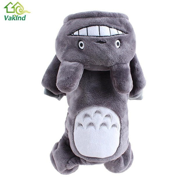 Warm Winter Dog Clothes For Small Dogs Coral Velvet Dog Clothing Jumpsuit Totoro Cartoon Design Puppy Dog Pets Clothes XXS-L