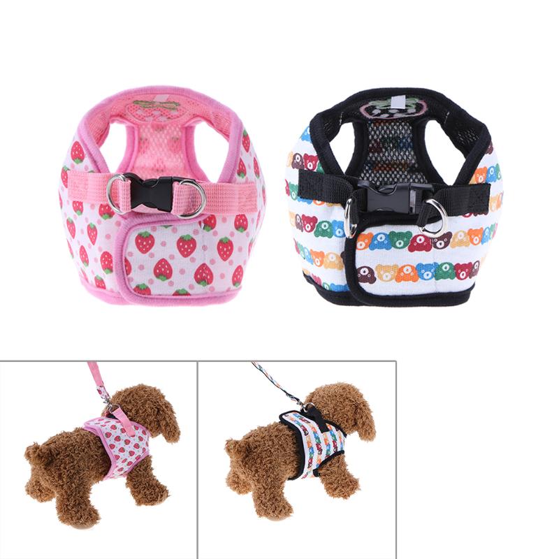 Cute Strawberry Bear Dog Harness for Small Dogs With Leash Puppy Cat Collar Pets Chest Strap Leash Set Dog Harnesses