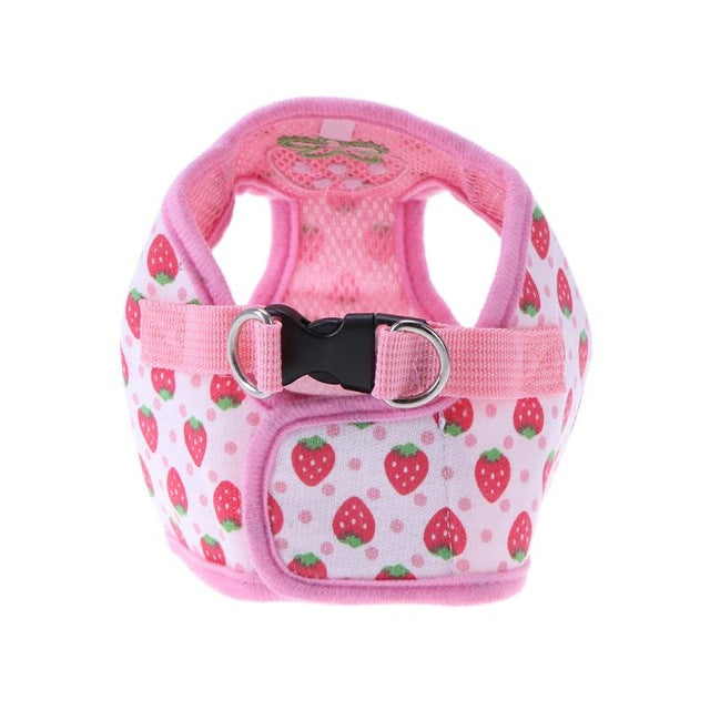 Cute Strawberry Bear Dog Harness for Small Dogs With Leash Puppy Cat Collar Pets Chest Strap Leash Set Dog Harnesses