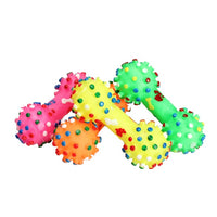 Pet Chewing Toys Colorful Dotted Dumbbell Dog Toys Squeeze  Toys for Dog Puppy Pet Training Products