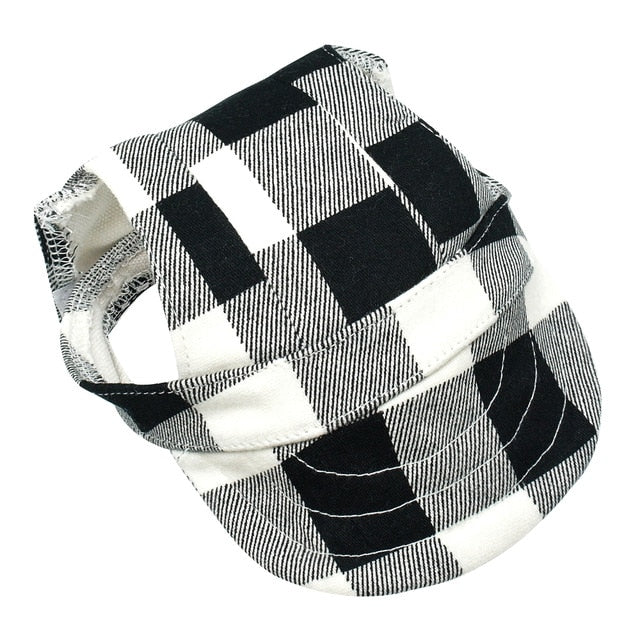 Plaid Summer Dog Hat Breathable Baseball Sun Cap Accessories Pet Outdoor Hats Caps With Ear Hole For Small Medium Large Dogs