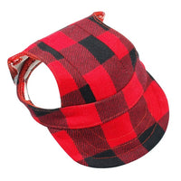 Plaid Summer Dog Hat Breathable Baseball Sun Cap Accessories Pet Outdoor Hats Caps With Ear Hole For Small Medium Large Dogs