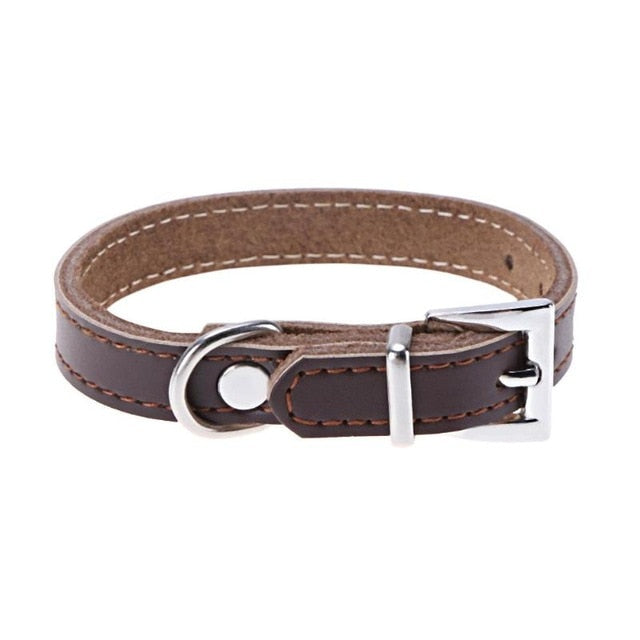 PU Leather Dog Collar Solid Traction Collar for Dog Puppy Cat Pet Neck Belt Strap Pet Dog Supplies XS-XL