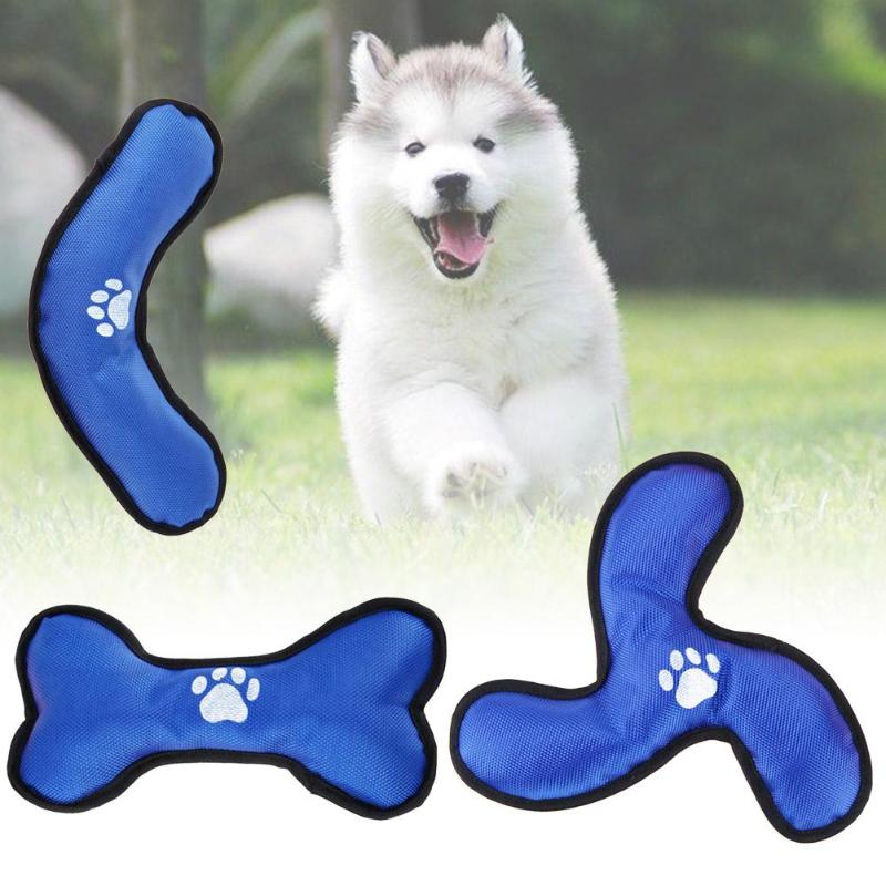 Dog Outdoor Training Chew Squeak Toy Fetch Flying Discs Sound Chew Tooth Resistant Oxford Cloth Pet Soft Biting Pet Toy