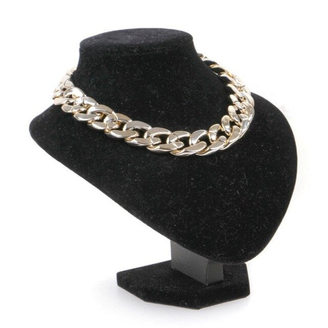 Chain Collar Golden Silvery Necklace