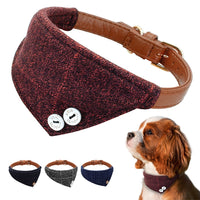 Bandana Collar For Small Medium Dogs Chihuahua Adjustable Leather Puppy Cat Collar Plaid Scarf Neckerchief Dog Accessories Tie