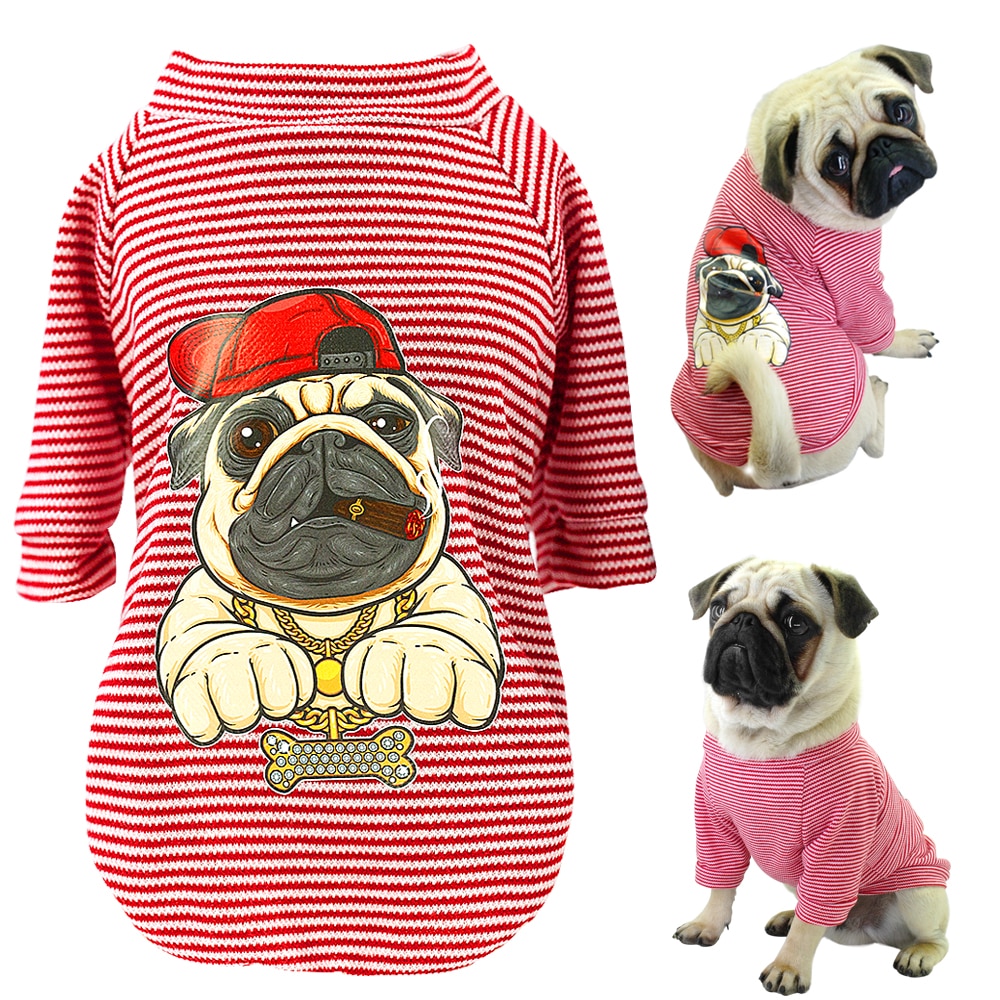 Cute Dog Clothes For Small Dogs Cats Pug French Bulldog Chihuahua Cotton Pet Clothes Puppy Shirt  Summer Dog Vest T-shirts S-2XL