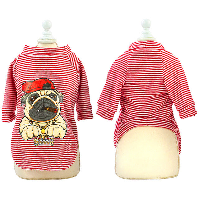 Cute Dog Clothes For Small Dogs Cats Pug French Bulldog Chihuahua Cotton Pet Clothes Puppy Shirt  Summer Dog Vest T-shirts S-2XL