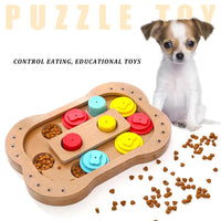 Dogs Puzzle Toys Bones Paw Wooden Dog Toy Eco-friendly Pet Toy Educational Pet Bone Paw Puzzle Toys