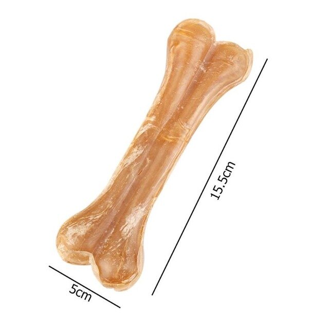 2pcs Pet Dog Chew Toys Cowhide Leather Bones Puppy Molar Teeth Clean Stick