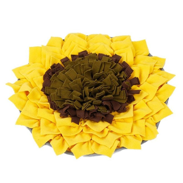 Pet Dog Sniffing Pad Sunflower Shaped Training Blanket Feeding Mat Dogs Toy